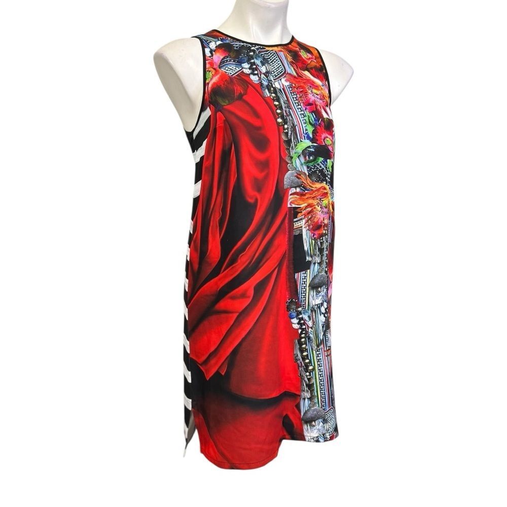 Clover Canyon monk cloth dress S sleeveless multicolor knee length - Picture 3 of 8